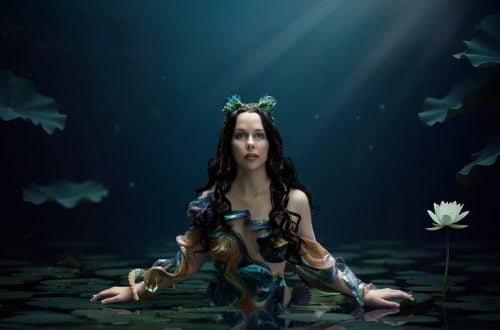 Rusalka. Imagery for Opera Queensland of a young woman as water nymph Rusalka